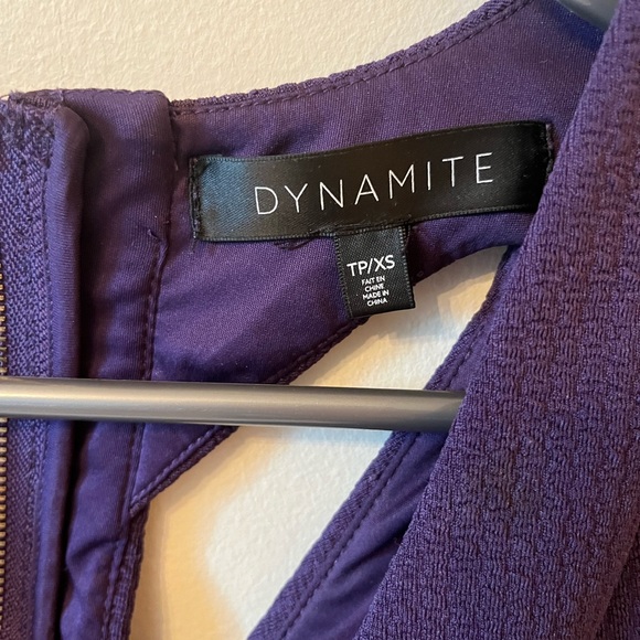 Dark Purple Dynamite Bodycon V-Neck Dress - Picture 3 of 4